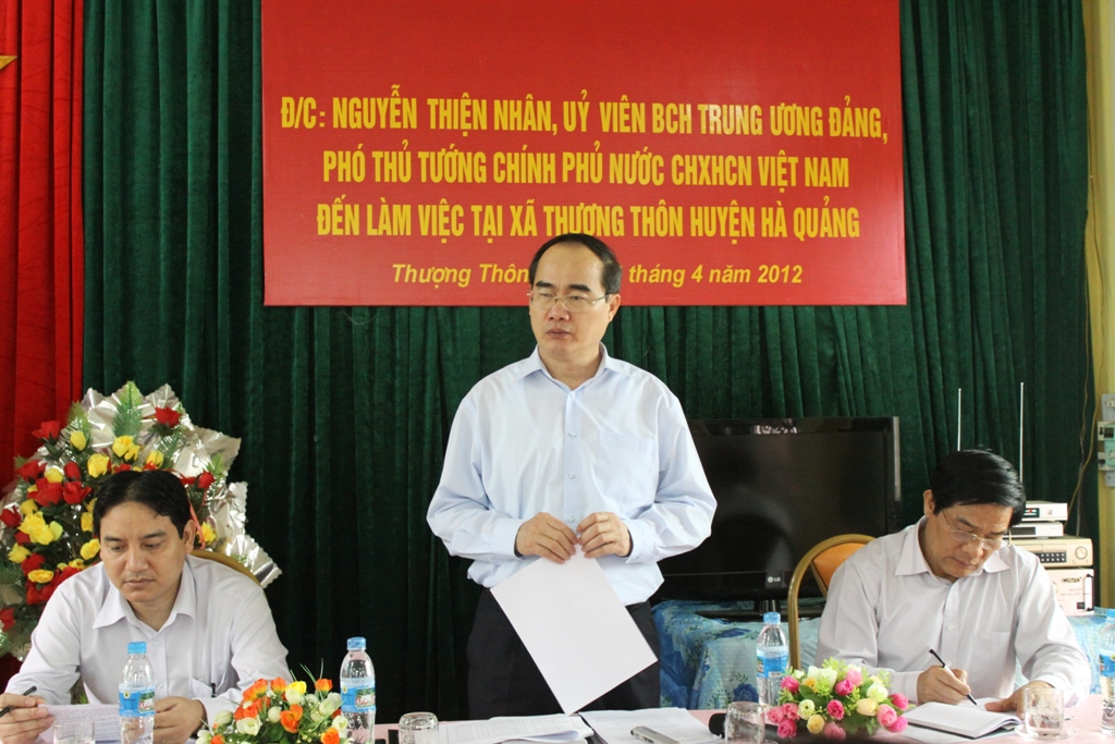 Phó Thủ tướng Nguyễn Thiện Nhân thăm và làm việc tại tỉnh Cao Bằng  